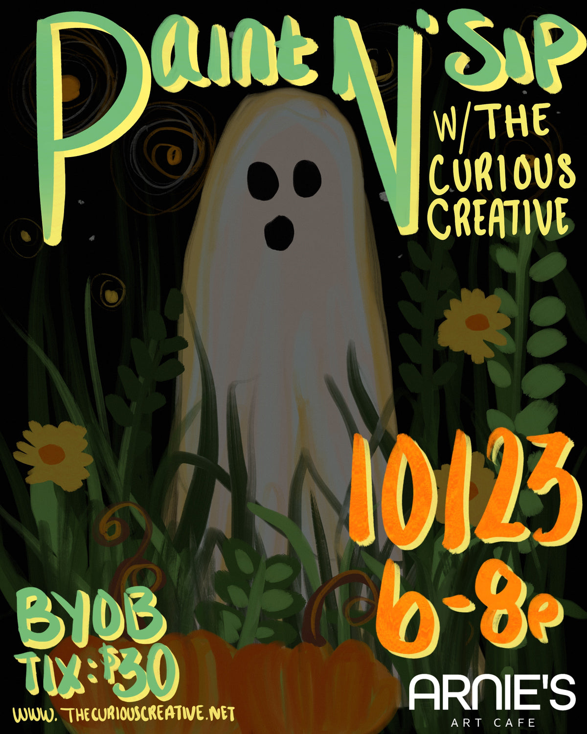 10/23 Spooky Paint N Sip Workshop